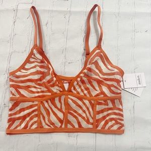 [Auden] NWT orange print long line triangle bralette small